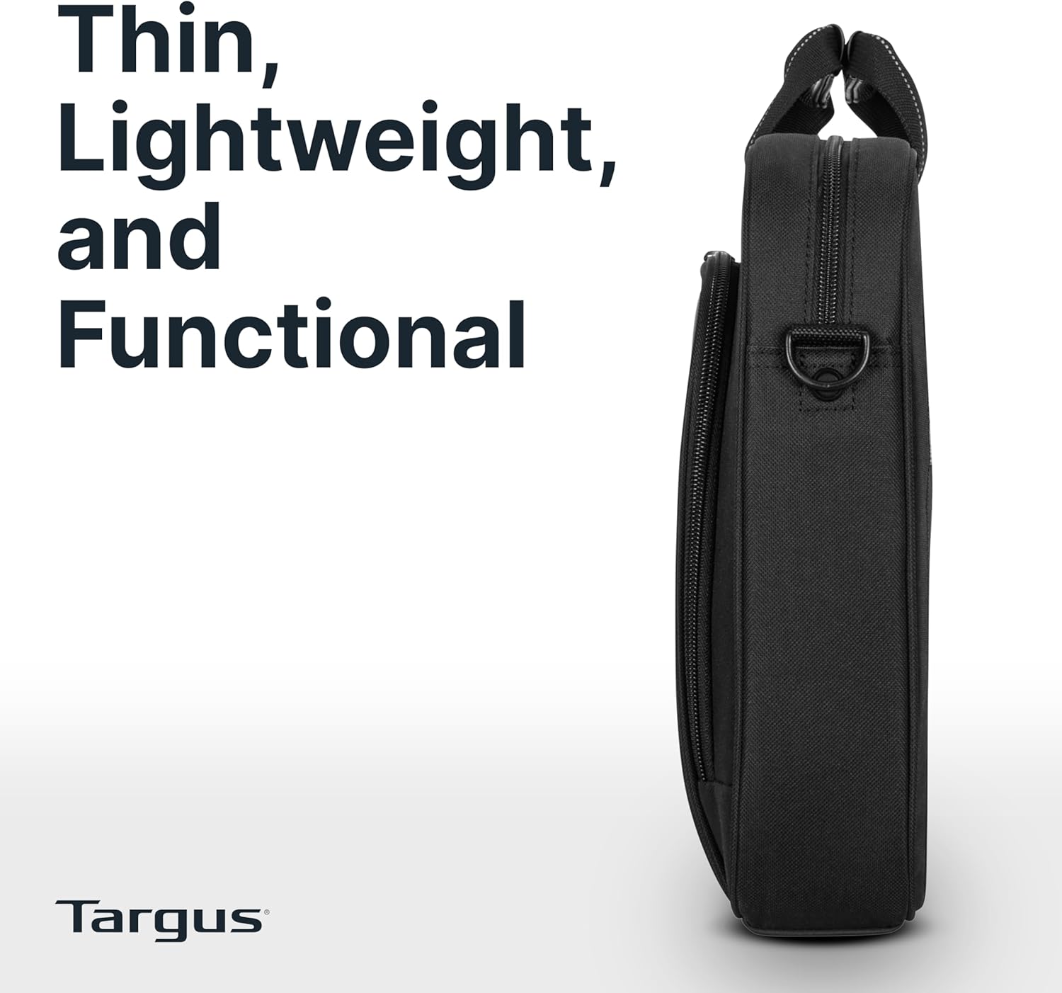 Targus 15-16 Inch Slim Lightweight Laptop Briefcase, Black - Messenger and Shoulder Bag with Padded Compartment and Trolley Strap for 16" Laptops (TCT027US) - Image 5