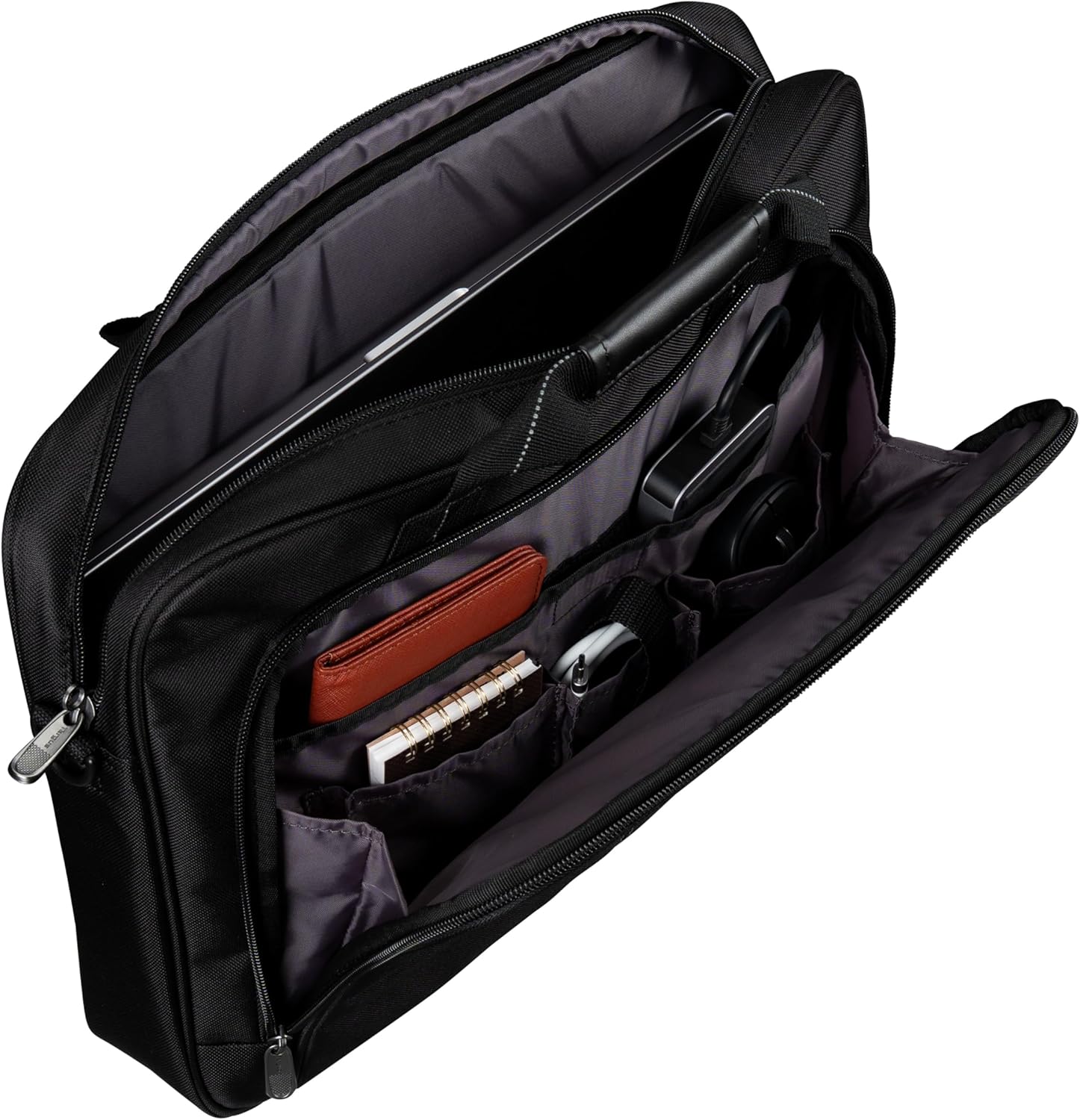 Targus 15-16 Inch Slim Lightweight Laptop Briefcase, Black - Messenger and Shoulder Bag with Padded Compartment and Trolley Strap for 16" Laptops (TCT027US) - Image 8