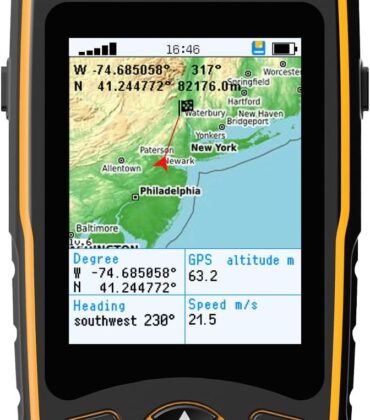 Handheld GPS for Hiking, Rugged and Waterproof Handheld GPS Navigator, 3.2" Sunlight Readable Screen, Compact Satellite Handheld GPS with USA Topo Map, Multi-GNSS Support, Extra Battery Life