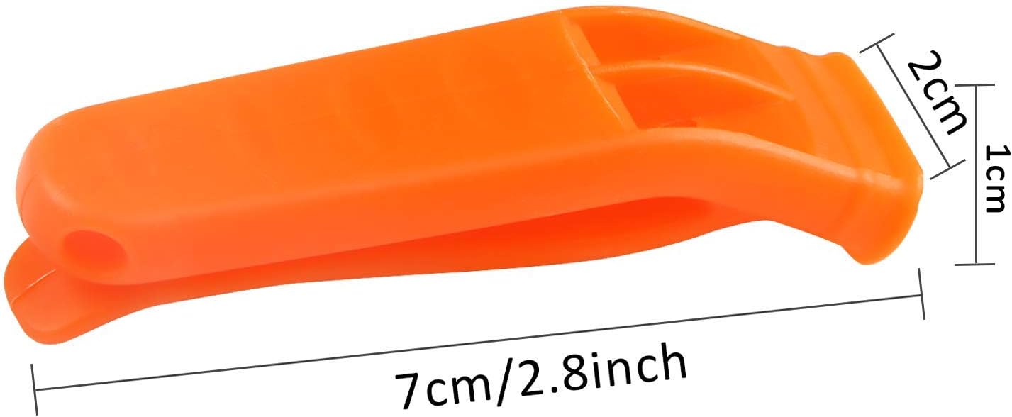 AUGSUN 40 Pcs Emergency Safety Whistle Plastic Whistles Set with Lanyard,Red and Orange - Image 2