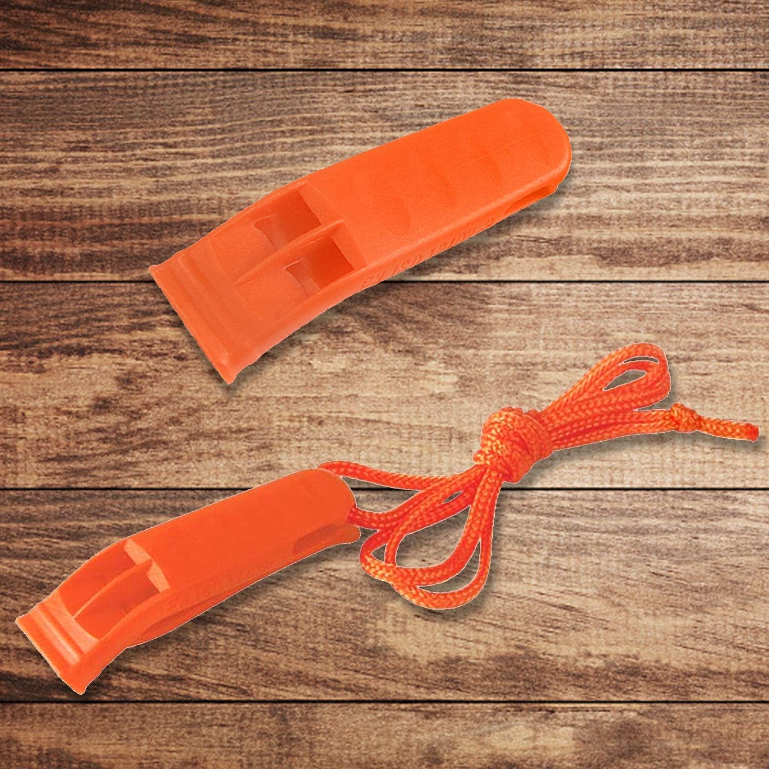 AUGSUN 40 Pcs Emergency Safety Whistle Plastic Whistles Set with Lanyard,Red and Orange - Image 4